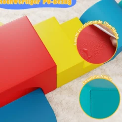 7 tlg. Kletterblock-Set aus Schaumstoff Weiches Spiel-Gym aus PU-Leder Kletterstruktur Mehrfarbig