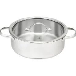 3 tlg Kochgeschirr Set Rostfrei Kochset Kochtöpfe mit Glasdeckel Edelstahl Silbrig
