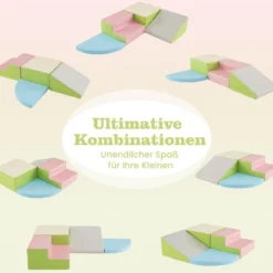 4 TLG. Schaumstoffbausteine zum Toben & Klettern Riesenbausteine Großbausteine