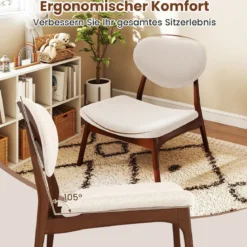 3 tlg. Sessel mit Beistelltisch Gepolstertes Loungesessel Set Kleiner Tisch mit 2 Stühlen Beige