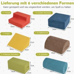 6-TLG. Softbausteine zum Klettern & Krabbeln Schaumstoffbausteine Riesenbausteine