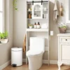 Toilettenschrank Badezimmer-Organizer im Bauernhausstil mit Schiebetür im Scheunentor-Design Weiß