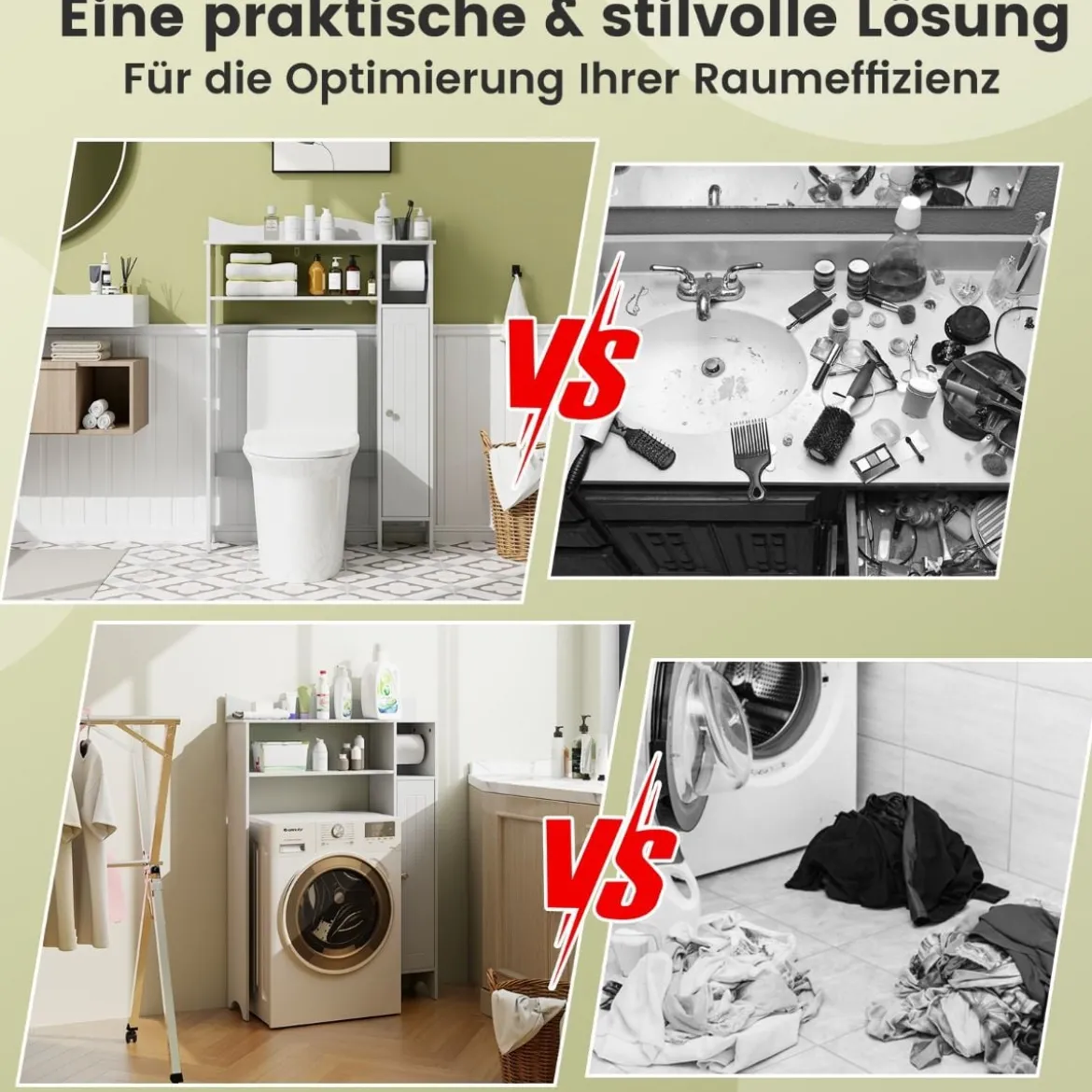 Toilettenschrank mit Toilettenpapierhalter & Verstellbaren Regalen Toilettenregal Badschrank Weiß