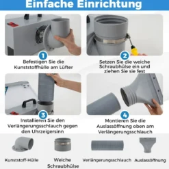 Tragbare Airbrush Absauganlage mit 3 LED-Lichtern & 19 cm Drehteller Beleuchteter Malstation