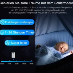 Tragbare 5 in 1 Klimaanlage 12000 BTU Heiz&Kühl&Ventilator&Entfeucht Entfeuchter 44,5 x 39 x 77 cm Weiß