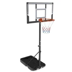Tragbarer Basketballkorb Höhenverstellbares Basketballtor-System von 1 bis 3 m mit schlagfestem Rückbrett Schwarz