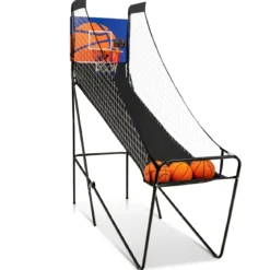 Tragbares Arcade-Basketballspiel Basketballautomat für Kinder 208 x 62 x 207 cm Schwarz