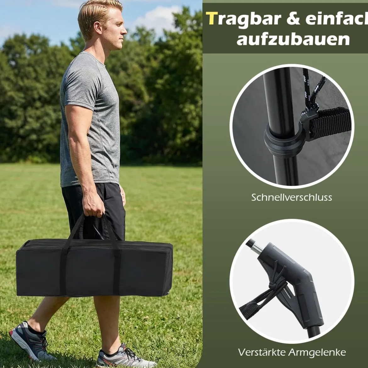 Tragbares Campingzelt Faltbares Netzzelt für 6-8 Personen mit Netzwand Sonnenschutz & Tragetasche