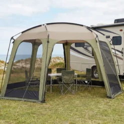 Tragbares Campingzelt Faltbares Netzzelt für 6-8 Personen mit Netzwand Sonnenschutz & Tragetasche