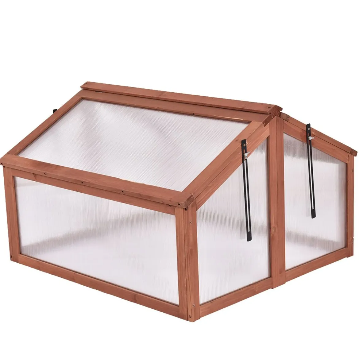 Tragbares Holz Kalthaus Gewächshaus Gewächshaus Treibhaus 90 x 80 x 58,5 cm Natur