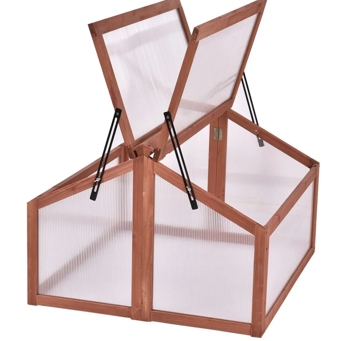 Tragbares Holz Kalthaus Gewächshaus Gewächshaus Treibhaus 90 x 80 x 58,5 cm Natur