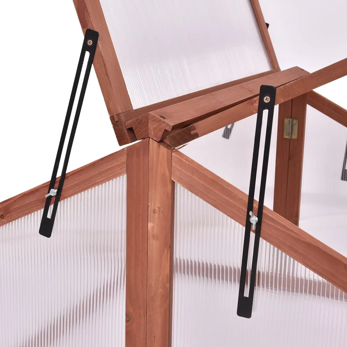 Tragbares Holz Kalthaus Gewächshaus Gewächshaus Treibhaus 90 x 80 x 58,5 cm Natur