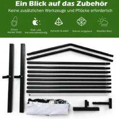 Tragbares Pickleball-Netz mit Metallrohren starkem Polyesternetz & Tragetasche aus Oxford-Stoff wetterfestes Sportnetz 670 cm langes