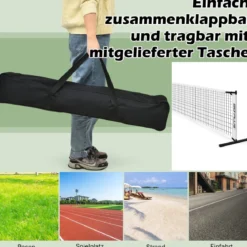 Tragbares Pickleball-Netz mit Metallrohren starkem Polyesternetz & Tragetasche aus Oxford-Stoff wetterfestes Sportnetz 670 cm langes