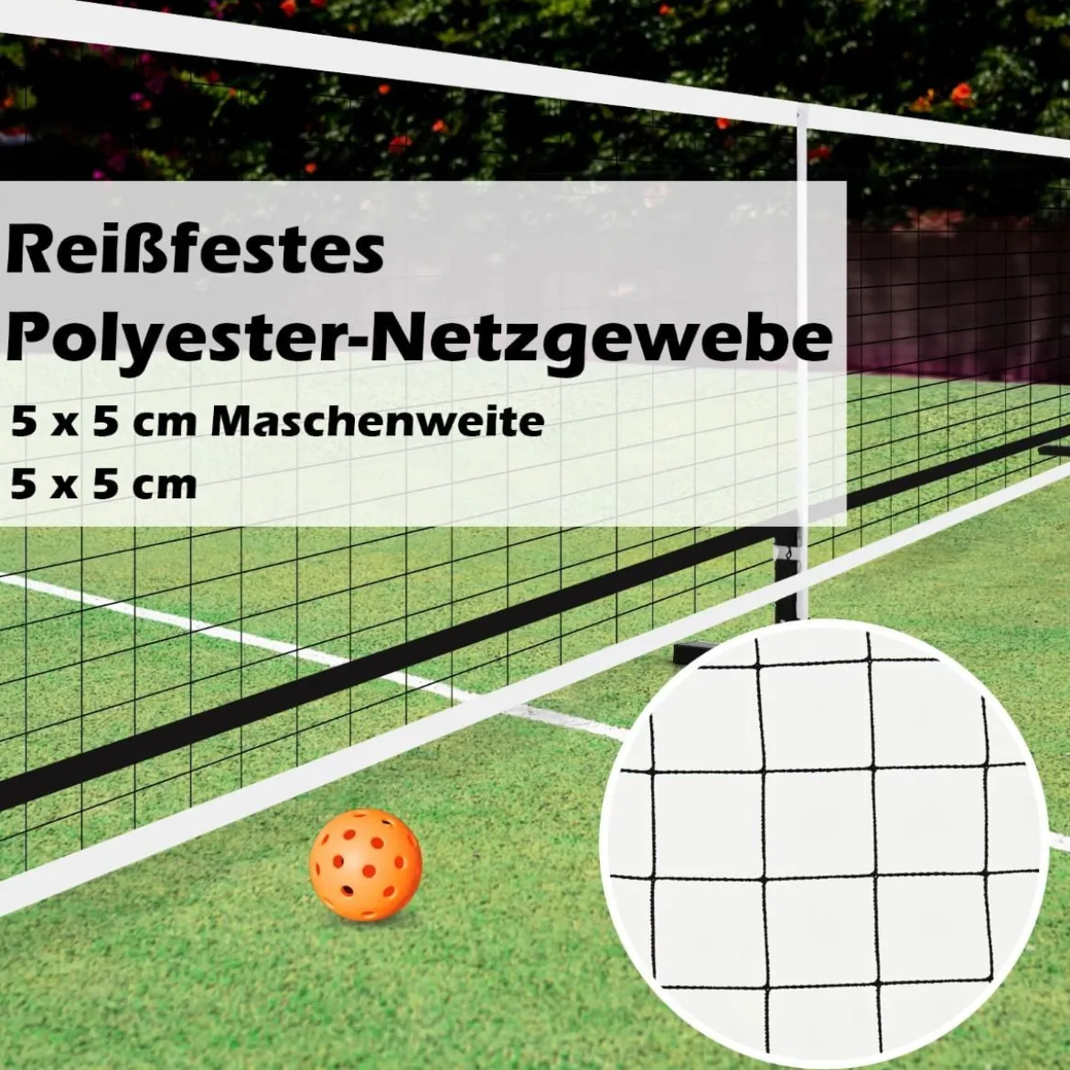 Tragbares Pickleball-Netz mit Metallrohren starkem Polyesternetz & Tragetasche aus Oxford-Stoff wetterfestes Sportnetz 670 cm langes