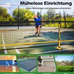 tragbares Pickleball Netz mit Rollen 6,7 m Pickleball-System in offizieller Größe mit Metallrahmen