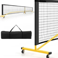 tragbares Pickleball Netz mit Rollen 6,7 m Pickleball-System in offizieller Größe mit Metallrahmen