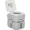 tragbare Toilette Outdoor-Campingtoilette 41,5 cm x 36,5 cm x 42 cm Grau mit Wasserstandsanzeige auslaufsicher bis 200 kg belastbar