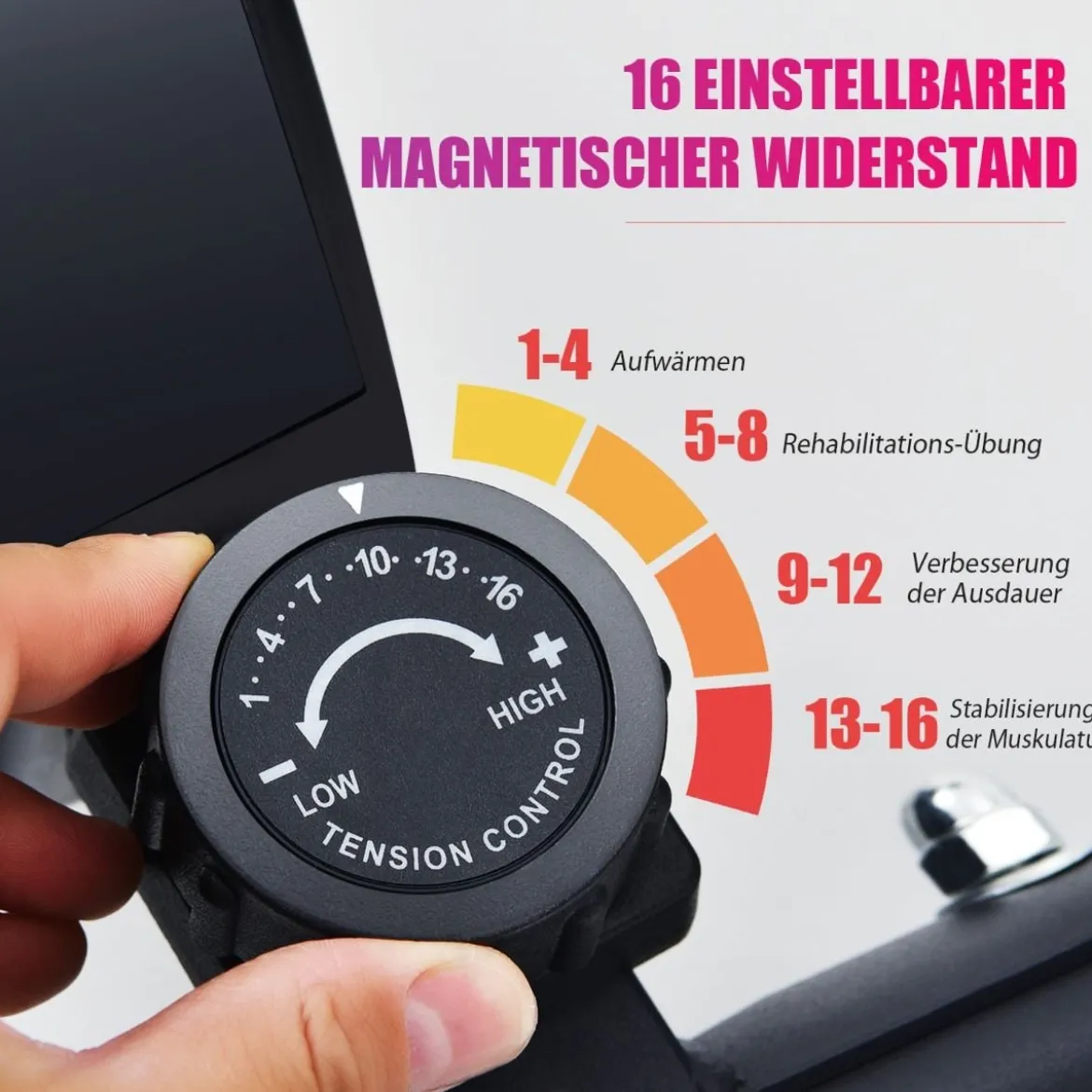 Trainingsgerättragbarer Heimtrainer Mini Stepper einstellbarer Magnetwiderstand Schwarz