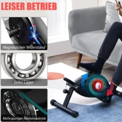 Trainingsgerättragbarer Heimtrainer Mini Stepper einstellbarer Magnetwiderstand Schwarz