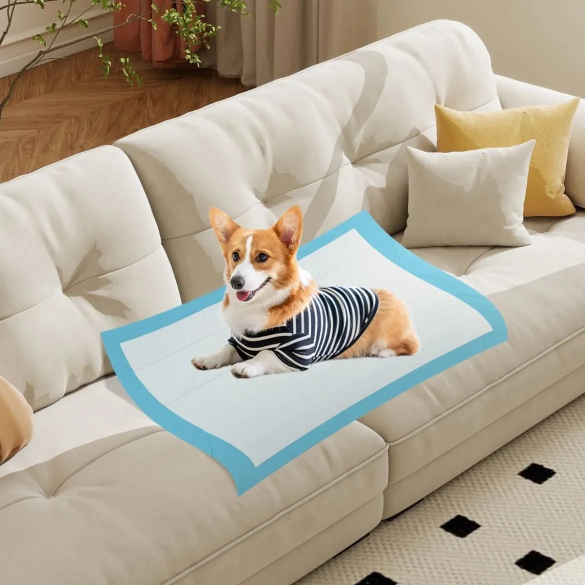 Trainingsunterlagen Hunde Auslaufsicheres 6-lagiges Design Welpenunterlagen Puppy-Pads(90 x 60 cm 150 Stück)