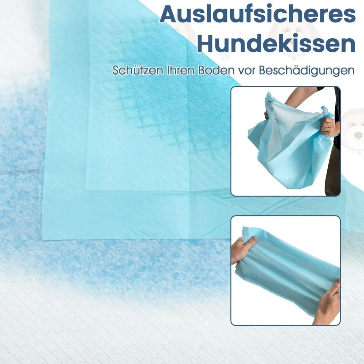 Trainingsunterlagen Hunde Auslaufsicheres 6-lagiges Design Welpenunterlagen Puppy-Pads(90 x 60 cm 150 Stück)