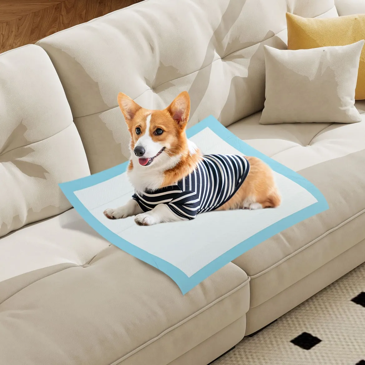 Trainingsunterlagen Hunde, Auslaufsicheres 6-lagiges Design, Welpenunterlagen Puppy-Pads (76 x 76 cm 150 Stück)