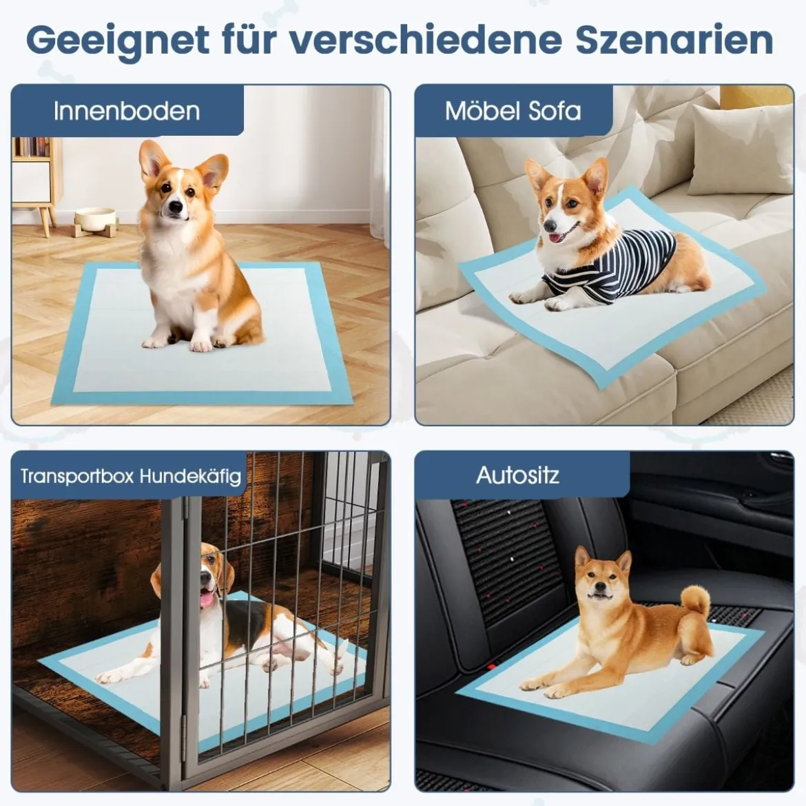 Trainingsunterlagen Hunde, Auslaufsicheres 6-lagiges Design, Welpenunterlagen Puppy-Pads (76 x 76 cm 150 Stück)
