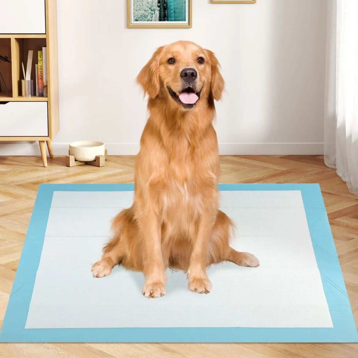 Trainingsunterlagen Hunde Auslaufsicheres 6-lagiges Design Welpenunterlagen Puppy-Pads 90 x 90 cm 100 Stück