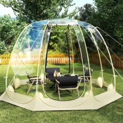 630° Transparenter PVC Zelt Pop Up Bubble Zelt Blasenzelt für 5-6 Personen 265 x 265 cm