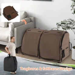 Transporttasche mit Abnehmbaren Hängematten & Matratze & Katzentoilette Braun