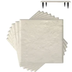 Trittsteine für Garten 8er Set Gehwegplatten 39,5 x 39,5 cm Steinplatten aus Polypropylen für Rasen Garten Wege Beige