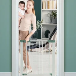Türschutzgitter Baby 76-83 cm Sicherheitsgitter aus Metall Weiß