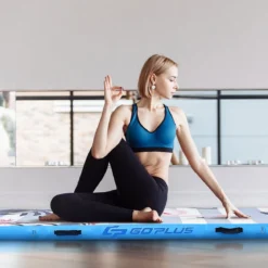 Turnmatte Gymnastik-Trainingsmatte mit elektrischer Luftpumpe 300 x 100 x 10 cm Blau