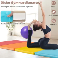 Turnmatte klappbar Weichbodenmatte Gymnastikmatte 5 fach faltbar aus PU 201 x 75 x 3 cm