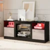 TV-Schrank mit LED-Lichtern für 65" Fernseher Fernsehschrank mit Verstellbarem Regal