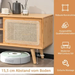 TV-Schrank Moderner TV-Ständer für Fernseher bis 55 Zoll 120,5 x 31 x 45,5 cm Natur