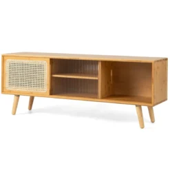 TV-Schrank Moderner TV-Ständer für Fernseher bis 55 Zoll 120,5 x 31 x 45,5 cm Natur
