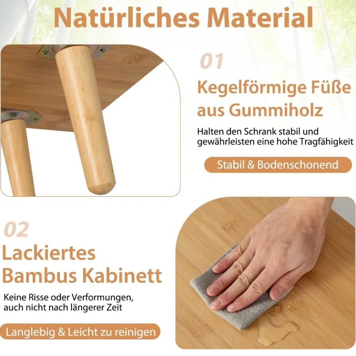 TV-Schrank Moderner TV-Ständer für Fernseher bis 55 Zoll 120,5 x 31 x 45,5 cm Natur