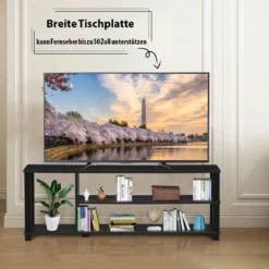 TV-Ständer Fernseher Fernsehtisch mit Regale Sideboard Wohnzimmerschrank Schwarz