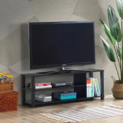 TV-Ständer Fernseher Fernsehtisch mit Regale Sideboard Wohnzimmerschrank Schwarz