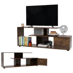 TV-Ständer für Fernseher bis zu 55 Zoll mit Ablageflächen & Schrank TV Schrank Lowboard
