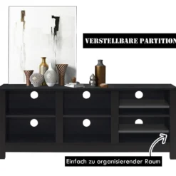 TV-Ständer mit 2 Regalfächern passend für 60 Zoll Fernseher 135 x 39,5 x 54 cm Dunkelbraun