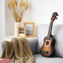 Ukulele Ukulelen-Set mit Tragetasche Gitarreninstrument 17,5 x 6 x 53 cm Braun