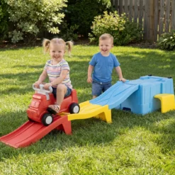 Up & Down Roller Coaster Erweiterbare Kinderachterbahn Blau + Gelb + Rot