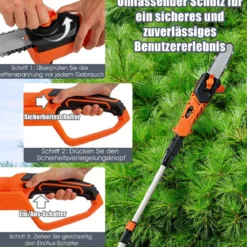 20 V Akku-Stangensäge Elektro-Kettensäge mit Akku und Ladegerät
