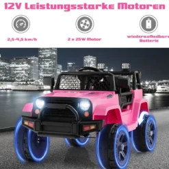12V Batteriebetriebenes Kinderfahrzeug Elektrisches Kinderfahrzeug mit Fernbedienung Rosa