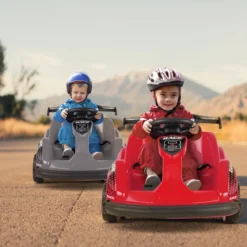 6V Elektro Gokart mit Musik & Soundeffekte & Vorwärts- und Rückwärtsfunktion Schwarz