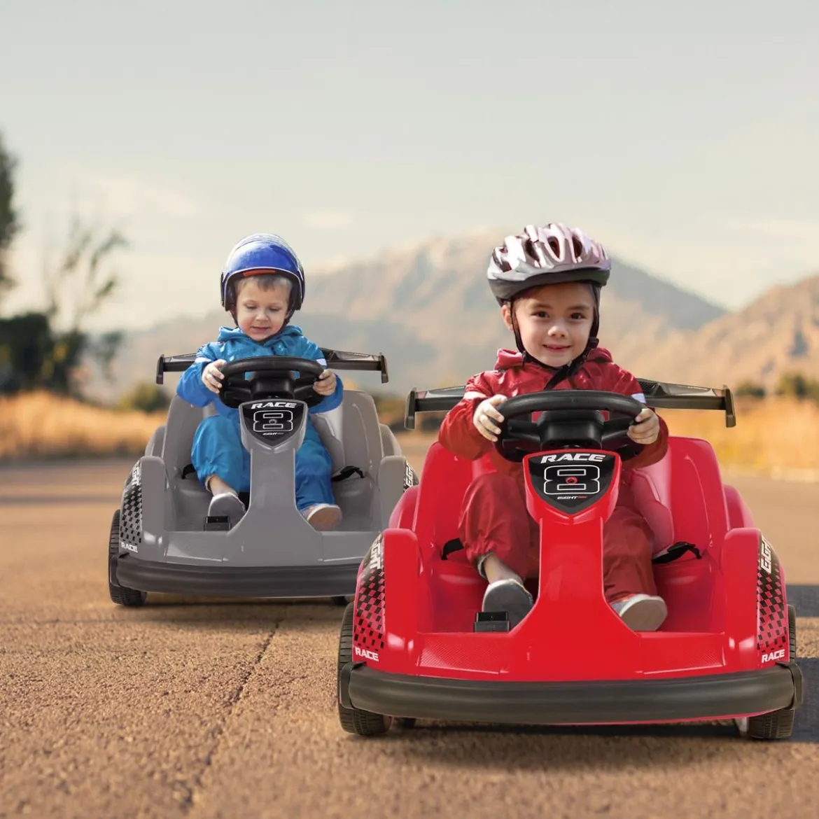 6V Elektro Gokart mit Musik & Soundeffekte & Vorwärts- und Rückwärtsfunktion Schwarz