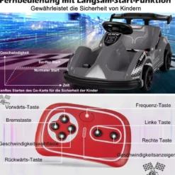 6V Elektro Gokart mit Musik & Soundeffekte & Vorwärts- und Rückwärtsfunktion Schwarz